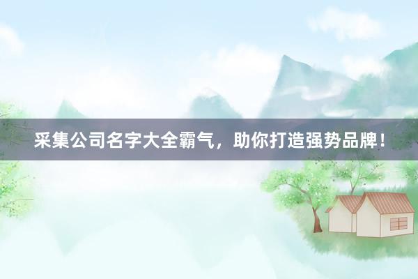 采集公司名字大全霸气，助你打造强势品牌！