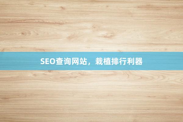 SEO查询网站，栽植排行利器
