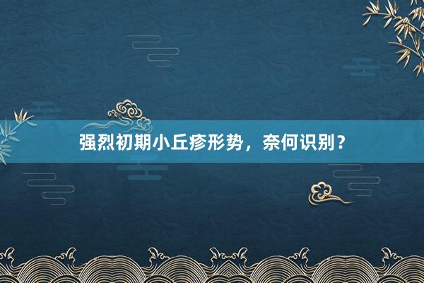 强烈初期小丘疹形势，奈何识别？
